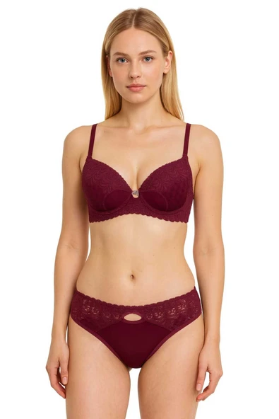 STORMED Dantel Detaylı Destekli Push-Up Sütyen Takımı 3040 ürün görseli