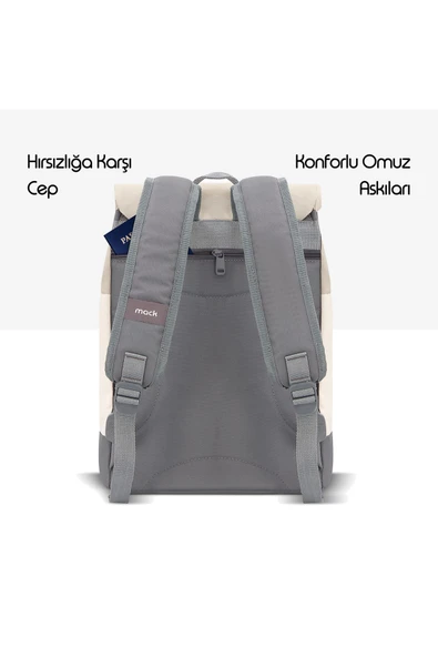 MCE-1305 14.1" ZEN Eco Günlük Sırt Çantası Bej - Resim 6