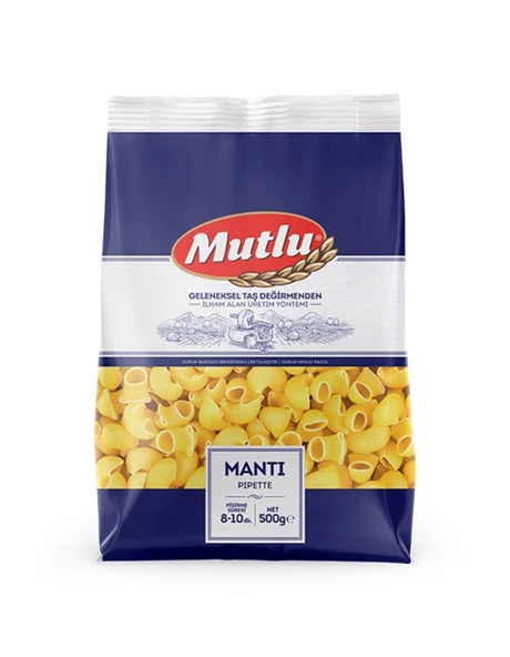 Mutlu Makarna Mantı 500 g x 20 Paket  Lezzetli, Dayanıklı ve Kolay Pişen İtalyan Tipi Makarna ürün görseli 1
