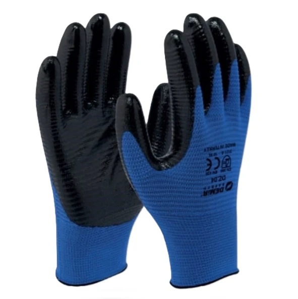 Demir Zebra Nitril Eldiven Mavi Siyah 10 No ürün görseli