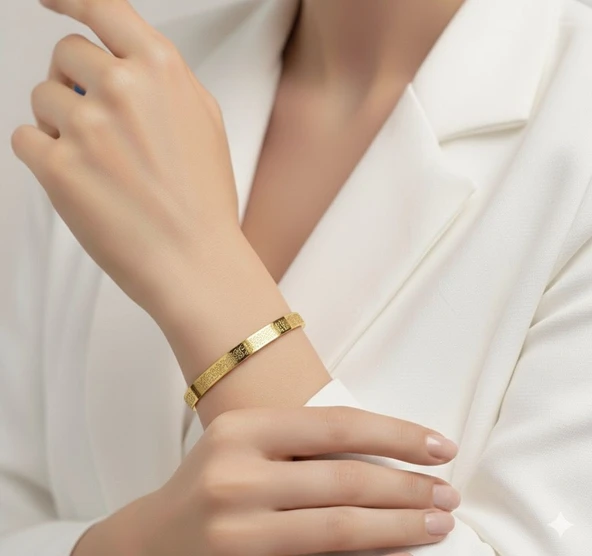 Ayetel Kürsi Bileklik Koruyucu Dua Yazılı Paslanmaz Çelik Bileklik Ayarlanabilir Unisex Model ürün görseli