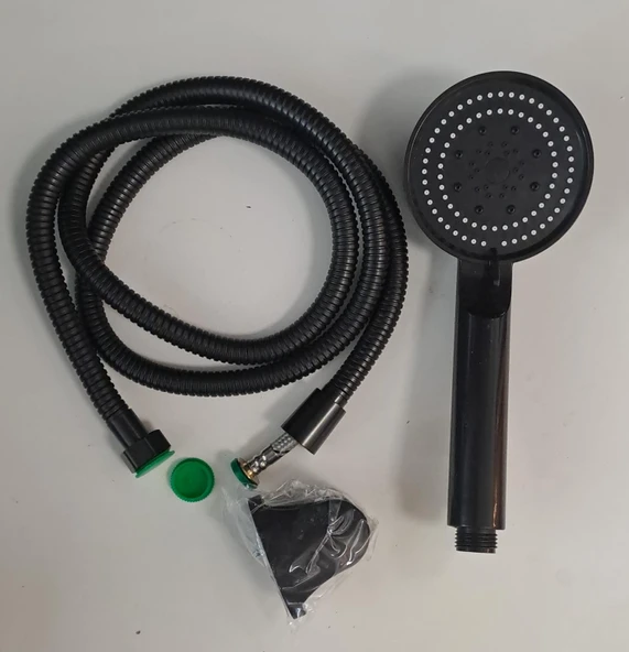 MAFSALLI SİYAH DUŞ SETİ (ÖRGÜLÜ HORTUM FONKSİYONLU EL DUŞU) - SİYAH ürün görseli