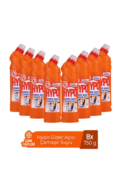 GİDER AÇICI ÇAMAŞIR SUYU ÇAM TAZELİĞİ 750 GR x 8 ADET - 2