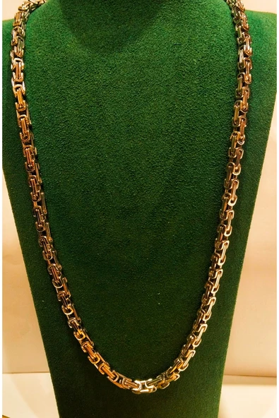 Monalisa Home Lüks Gösterişli Parlak Zincir Çelik Erkek Kolye ürün görseli 1