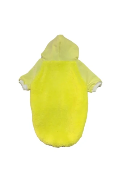 Gobo Welsoft Fosforlu Sarı Kapüşonlu Kedi Köpek Kıyafeti Elbisesi Medium - Resim 2