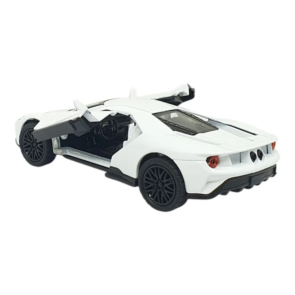 Çek Bırak Metal Arabalar 13 cm - SR2211- Beyaz - Resim 3