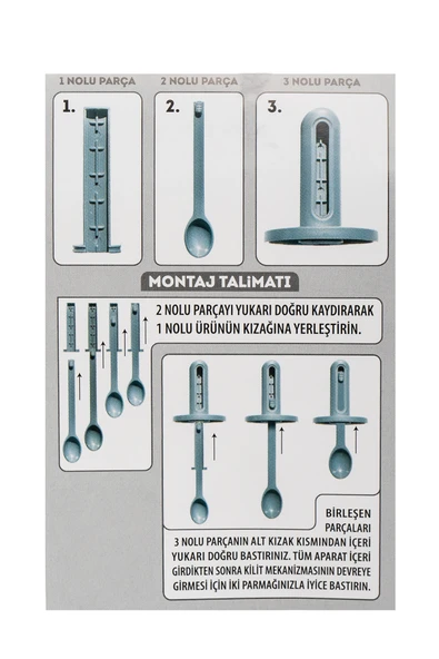 Porsima 4362 Kaydırmalı Kaşıklı Baharatlık Seti 6'lı Şeffaf - Cappucino - Resim 5