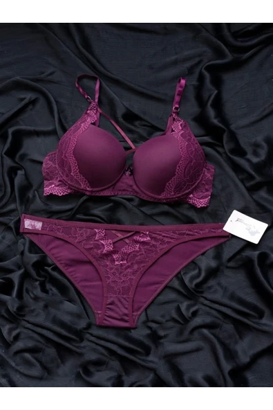 STORMED Dantel Detaylı Destekli Push-Up Sütyen Takımı 1730 - Resim 9