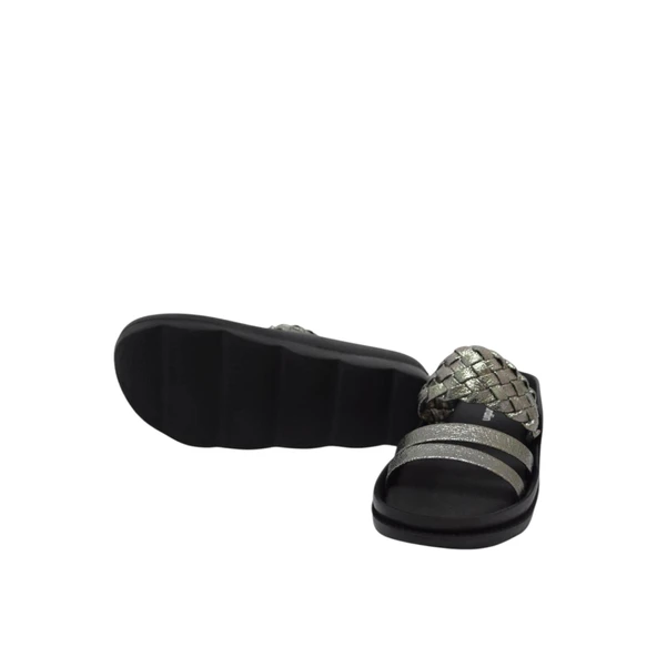 Kadın Yazlık Günlük Terlik Platin Kırışık PC-3516 - Resim 6