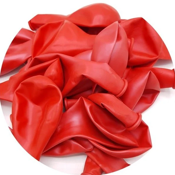 Kırmızı Düz Balon Renkli Paketli Balon 12 Inç - 20 Adet - Resim 2