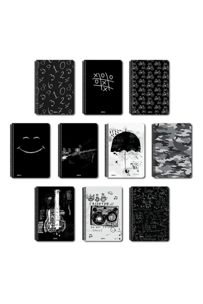 Colornote Papirüs PAPİRÜS  BLACK SERT KAPAK SPİRALLİ 16X23 120YP. KARELİ DEFTER