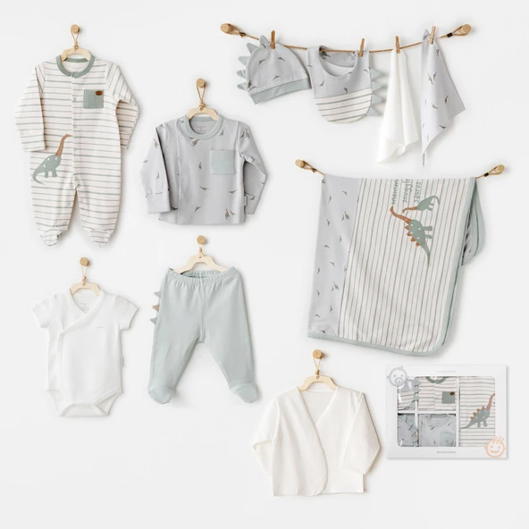 Erkek Bebek Hastane Çıkışı 10 Parça Yenidoğan Set AC26001 ürün görseli