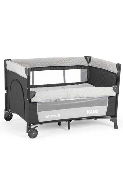 Kanz Withme II Ara Katlı Anne Yanı Park Yatak Gri - Resim 3