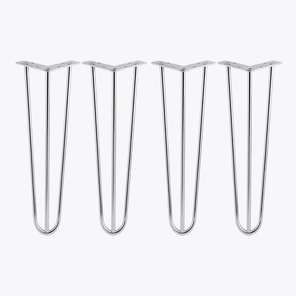 Martı 71 cm Krom Gümüş 4’lü Set Metal Masa ve Sehpa Ayağı Sağlam Mobilya Yükseltici Destek Modeli ürün görseli