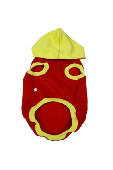 Gobo Kırmızı Sarı Kapüşonlu Kedi Köpek Kıyafeti Elbisesi Xlarge/xl/beden 4 ürün görseli 1