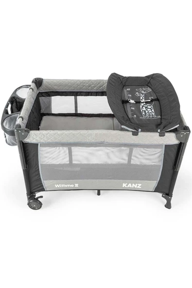Kanz Withme II Ara Katlı Anne Yanı Park Yatak Gri - Resim 2