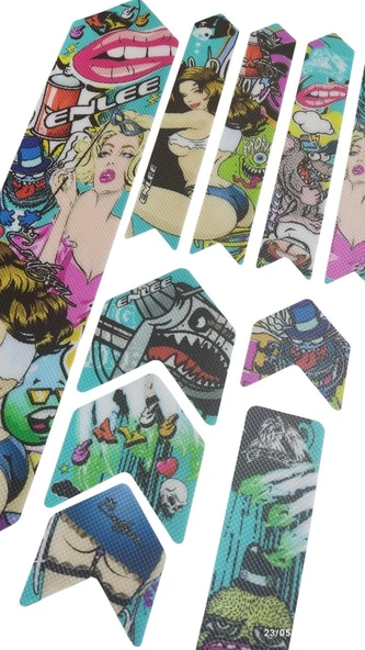 ENLEE Bisiklet Kadro Koruma Etiket Seti Darbelere Aşınmalara Karşı Korur Kadın Tasarım Renkli - Resim 4