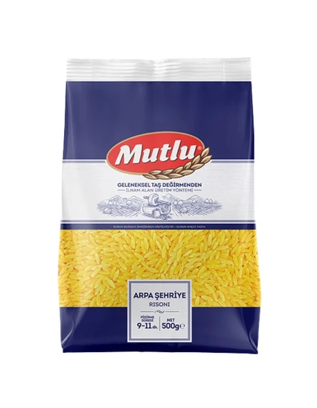 Mutlu Makarna Arpa Şehriye 500 g x 20 Paket  Lezzetli, Dayanıklı ve Kolay Pişen İtalyan Tipi Makarna ürün görseli 1