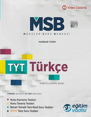 TYT Türkçe Modüler Soru Bankası Video Çözümlü Eğitim Vadisi Yayınları ürün görseli