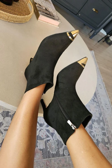 OPS 10 1139 Topukla Kadın Ince Topuklu Fermuarlı Bot - Resim 3