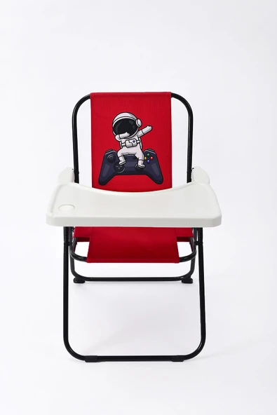 EXENT 2–6 Yaş, Katlanabilir Çocuk Sandalyesi ve Masası Tak-Çıkar Masa-Game Astro-KIRMIZI - Resim 2