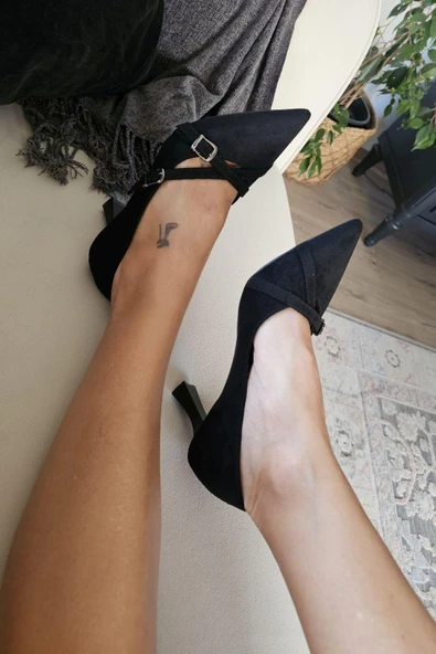 10 1102 Topukla Kadın Toka Detaylı 7cm Kadeh Topuk Stiletto - Resim 2