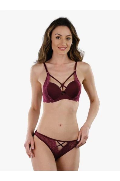 STORMED Dantel Detaylı Destekli Push-Up Sütyen Takımı 1730 - Resim 7