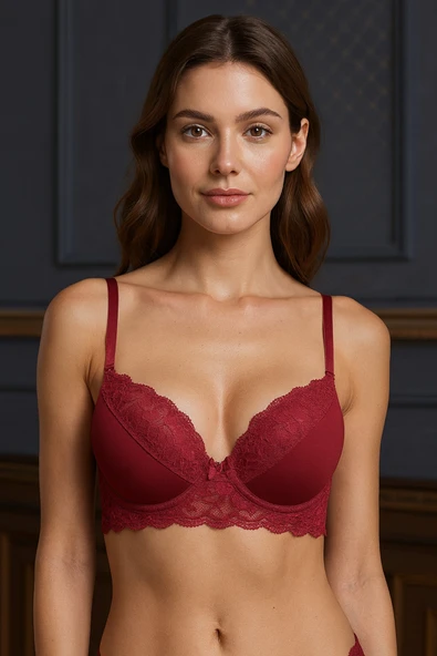 STORMED Dantel Detaylı Destekli Push-Up Sütyen 170 - Resim 5