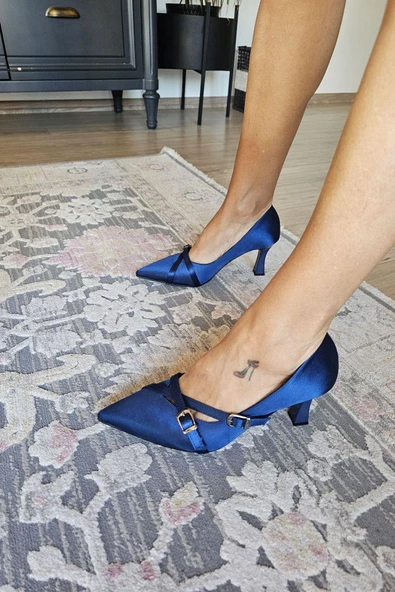 10 1102 Topukla Kadın Toka Detaylı 7cm Kadeh Topuk Stiletto - Resim 9