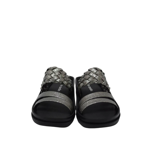 Kadın Yazlık Günlük Terlik Platin Kırışık PC-3516 - Resim 4