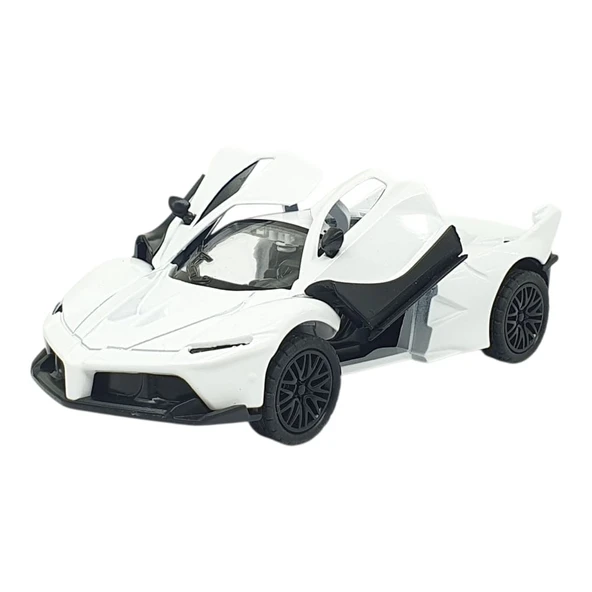 Çek Bırak Metal Arabalar 13 cm - SR2212- Beyaz - Resim 2