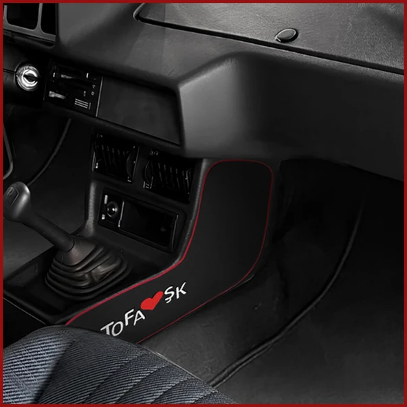 Tofaş Şahin Doğan Kartal Torpido Vites Orta Konsol Yan Koruma Halısı - Nakış İşlemeli Kumaş Kaplama - Resim 3