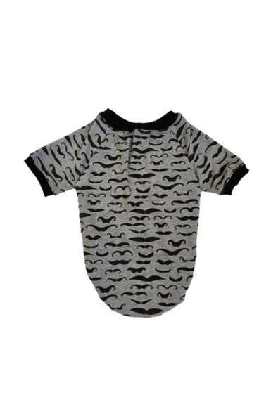 Gobo Bıyık Desenli Gri Kedi Köpek Elbisesi Kıyafeti Large/l/beden 3 - Resim 2