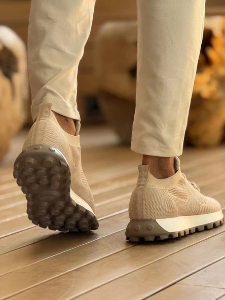 CH2409 - Triko Erkek Ayakkabı BEJ - Resim 3