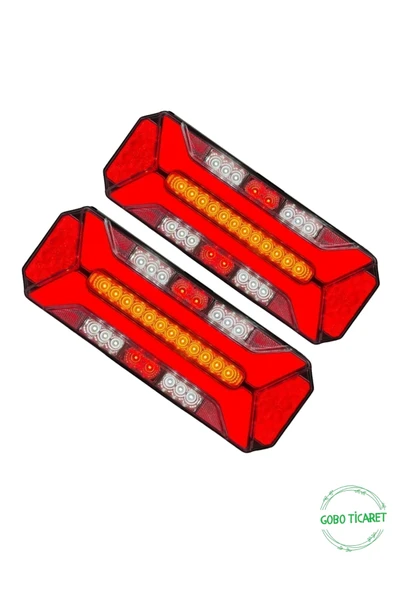 Gobo Universal 2'li Set Led Stop Lambası Kayar Sinyalli Karavan Dorse Tır Kamyon Kamyonet 12x24 Volt - Resim 2