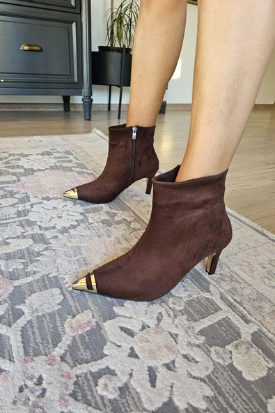 OPS 10 1139 Topukla Kadın Ince Topuklu Fermuarlı Bot - Resim 7