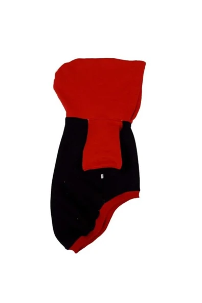 Gobo Kırmızı Siyah Kapüşonlu Kedi Köpek Kıyafeti Elbisesi Medium/m/beden 2 - Resim 3