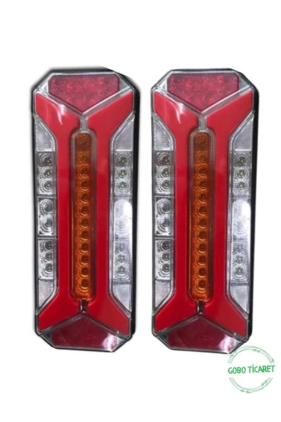 Gobo Universal 2'li Set Led Stop Lambası Kayar Sinyalli Karavan Dorse Tır Kamyon Kamyonet 12x24 Volt - Resim 3