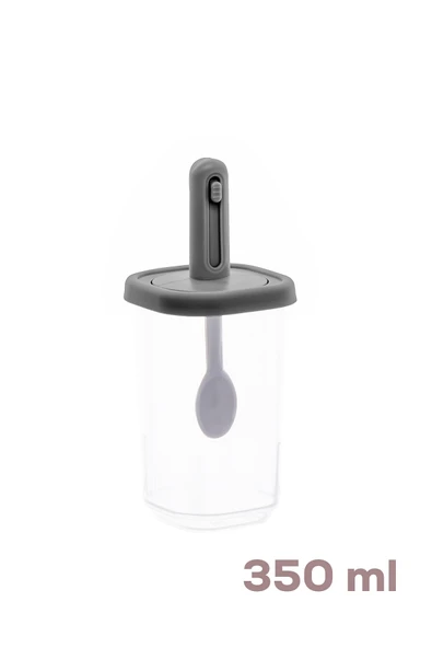 Porsima 4364 7li Kaydırmalı Kaşıklı Sızdırmaz Kapaklı Etiketli Baharatlık Seti - Saklama Kabı - Resim 3