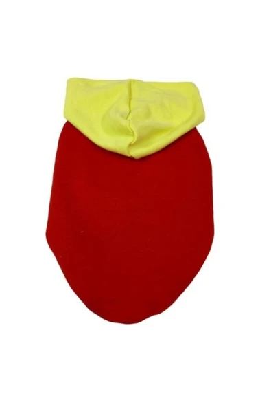 Gobo Kırmızı Sarı Kapüşonlu Kedi Köpek Kıyafeti Elbisesi Large/l/beden 3 - Resim 2