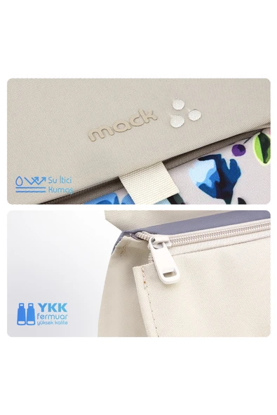 MCE-1306 14.1" ZEN Eco Günlük Sırt Çantası Bej Çiçekli - Resim 4