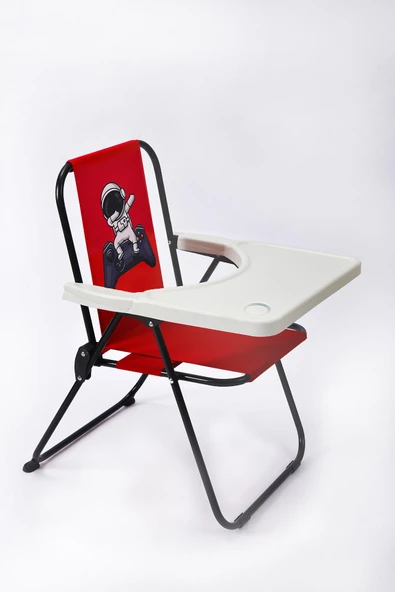 EXENT 2–6 Yaş, Katlanabilir Çocuk Sandalyesi ve Masası Tak-Çıkar Masa-Game Astro-KIRMIZI - Resim 3