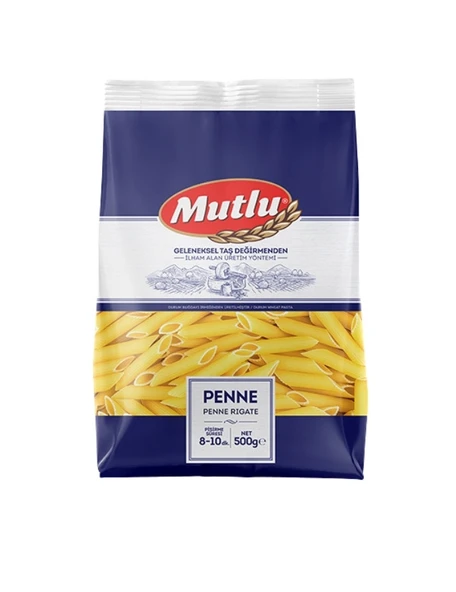 Mutlu Makarna Penne 500 g x 20 Paket  Lezzetli, Dayanıklı ve Kolay Pişen İtalyan Tipi Makarna ürün görseli