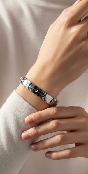 İtalyan Charm Unisex Yazılı Paslanmaz Çelik Bileklik Kararmaz Her Bileğe Uygun Takı Modeli - Resim 7