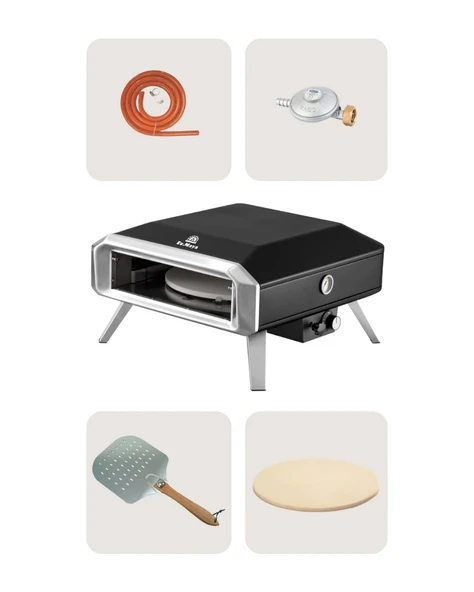 Dr.Maya Garden Döner Tabanlı Gazlı Taş Fırın Bahçe Fırını - Resim 4