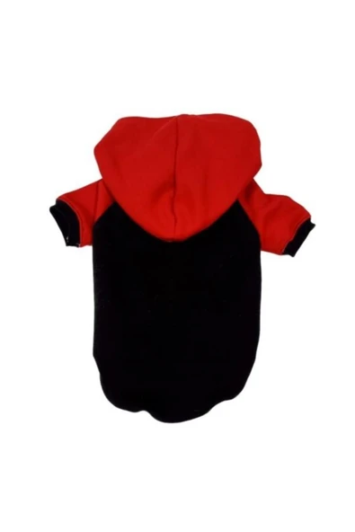 Gobo Kırmızı Siyah Çıtçıtlı Kapüşonlu Kedi Köpek Kıyafeti Elbisesi Xlarge/xl/beden 4 - Resim 2