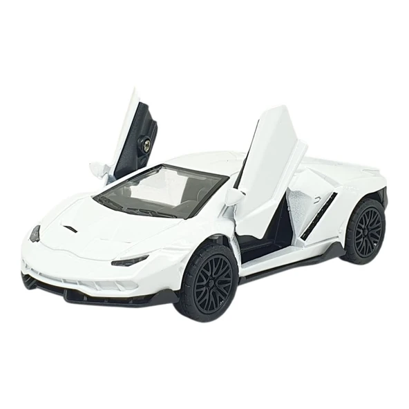 Çek Bırak Metal Arabalar 13 cm - SR2213- Beyaz - Resim 2