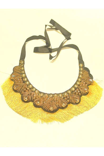 Monalisa Home Lüks Tasarım Taşlı Geleneksel Boyun Sarkaçlı Kolye ürün görseli 1