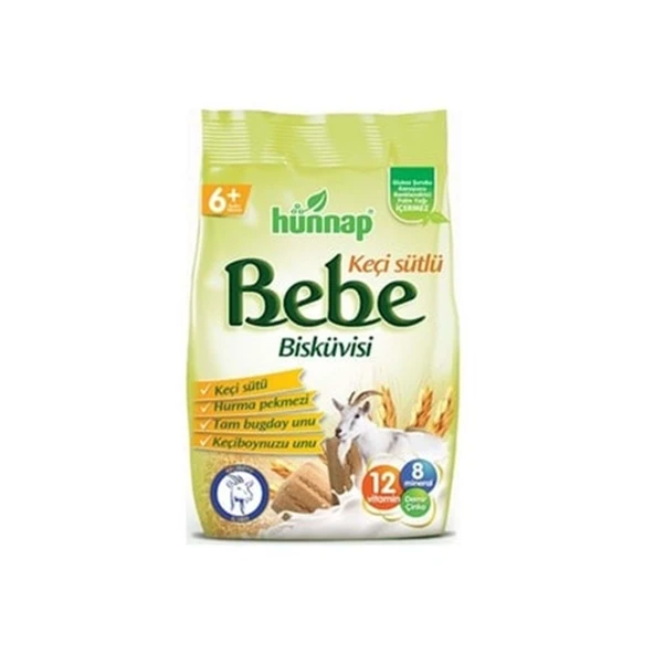 HÜNNAP AGUBEBE KEÇİ SÜTLÜ TAM BUĞDAYLI BEBE BİSKÜVÜSİ 200G KORUYUCU RENKLENDİRİCİ İÇERMEZ ürün görseli 1