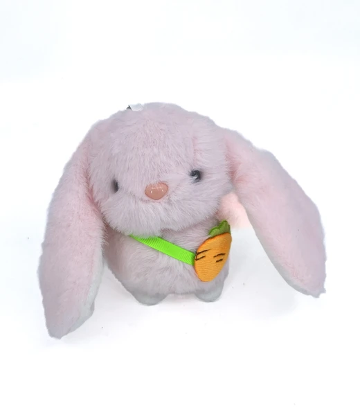 Sevimli Pembe Tavşan Büyük Kulak Peluş Anahtarlık - Resim 3